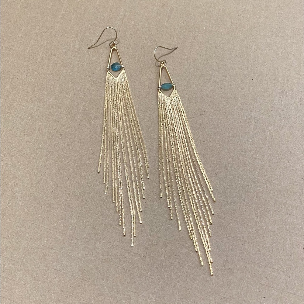 Handmade Gold Fringe Earrings